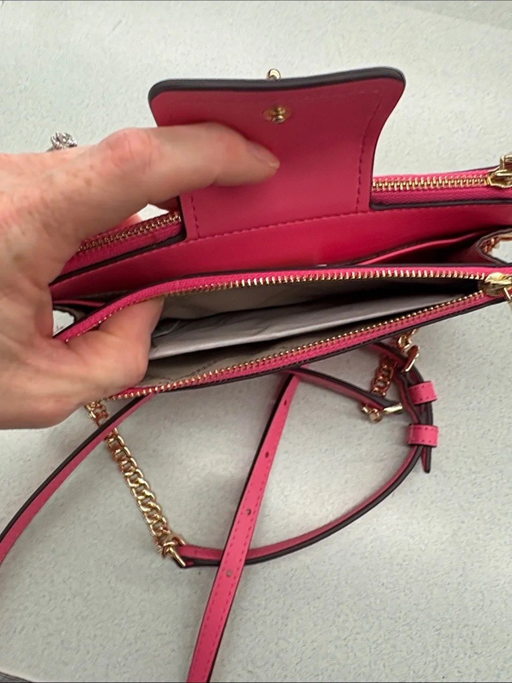 Michael Kors Camila Rose Small Double Zip Crossbody - Ruby